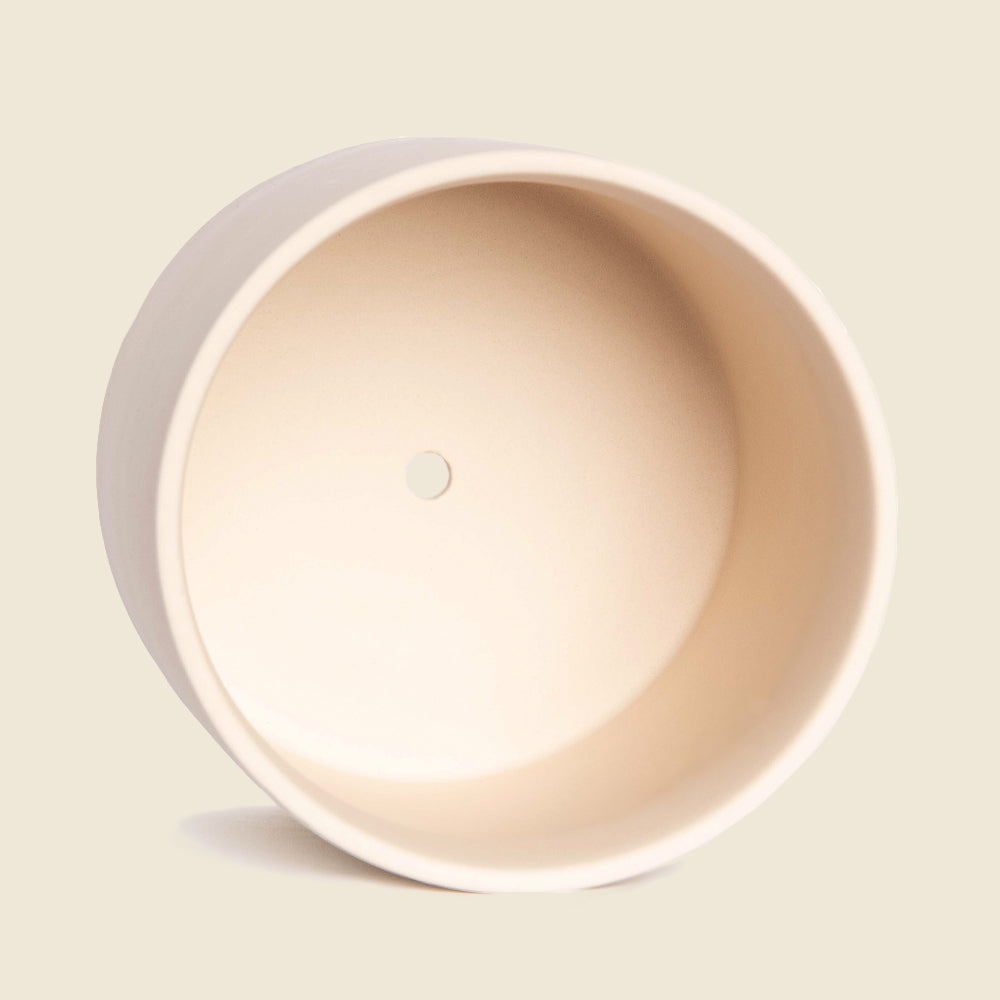 Beige Pot for Plants with Drainage Hole